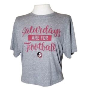 Pressbox Seminoles Crop T-Shirt Gray Size M Football